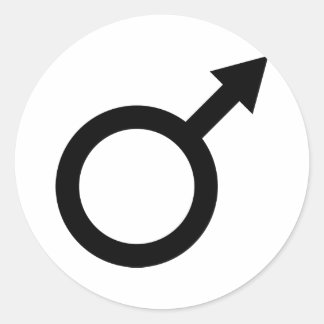 Sticker Rond icône masculine noire