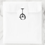Sticker Rond icône monocycle noire (Sac)