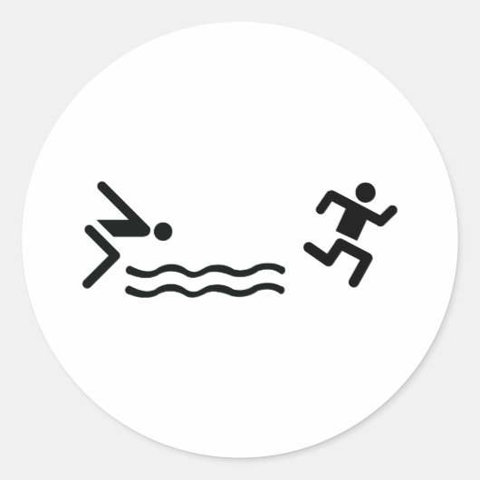 Sticker Rond icône noire aquathlon (Devant)