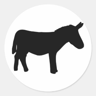Sticker Rond icône noire Donkey