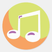 Sticker Rond Icône Note musicale (Devant)