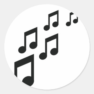 Sticker Rond icône notes de musique