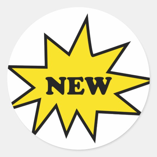 Sticker Rond Icône Nouveau produit (Devant)