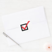 Sticker Rond icône OK rouge (Enveloppe)