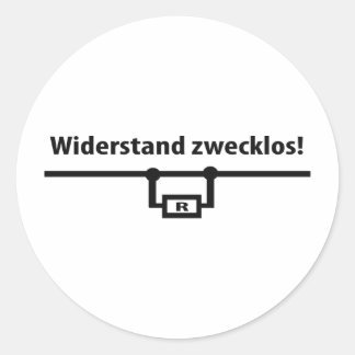 Sticker Rond Icône Physik Widerstand zwecklos