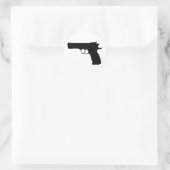 Sticker Rond icône Pistol noir (Sac)