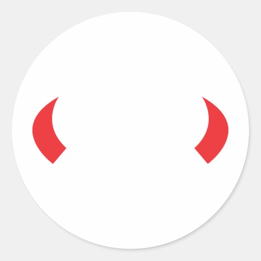 Sticker Rond icône rouge diable cornes (Devant)