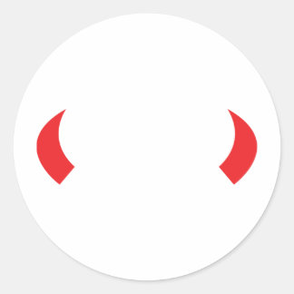 Sticker Rond icône rouge diable cornes