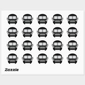 Sticker Rond icône schoolbus (Feuille)