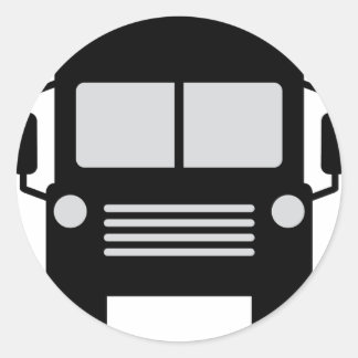 Sticker Rond icône schoolbus