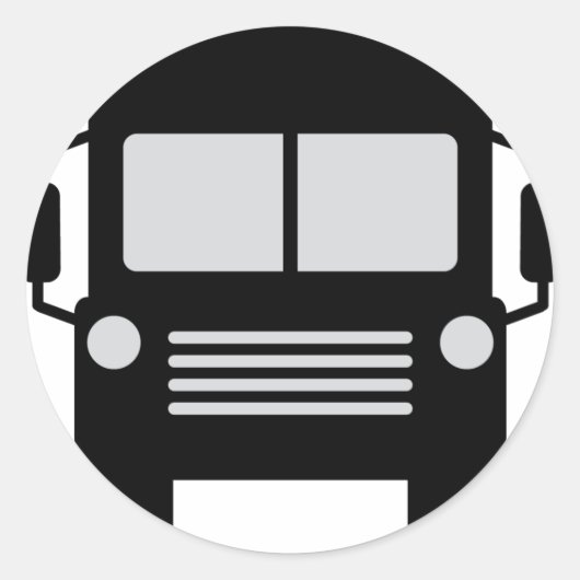 Sticker Rond icône schoolbus (Devant)