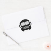 Sticker Rond icône schoolbus (Enveloppe)