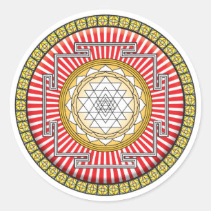 Sticker Rond Icône Shri Yantra
