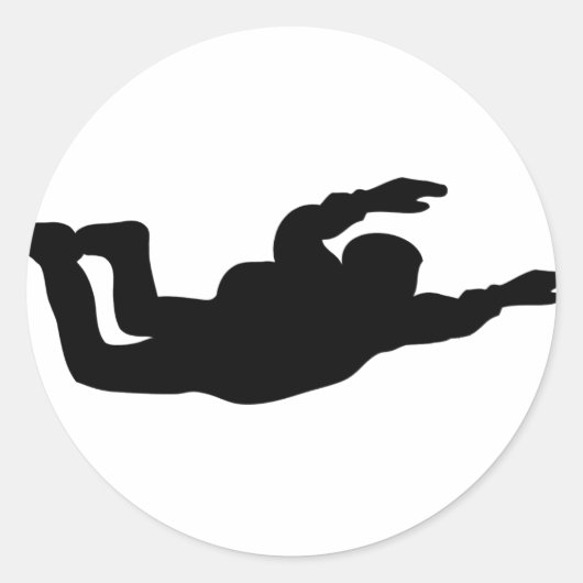 Sticker Rond icône skydiver (Devant)