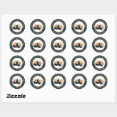 Sticker Rond Icône Sushi Custom Text Logo 1 1/2" (Feuille)
