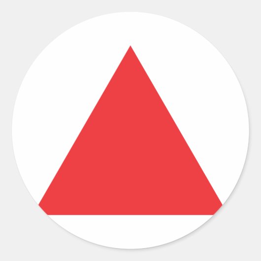 Sticker Rond icône triangle rouge (Devant)