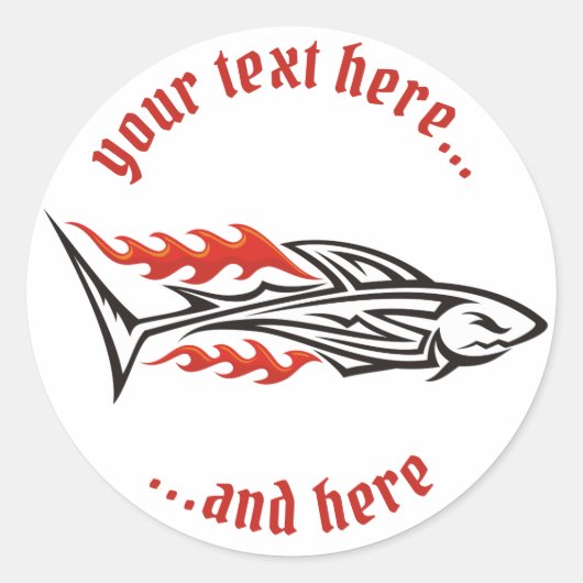Sticker Rond Icône tribale de requin 2 (Devant)