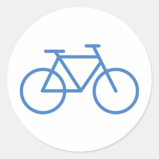 Sticker Rond icône vélo bleu vélo vélo