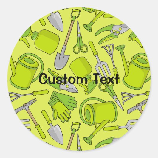 Sticker Rond Icônes de jardin (Devant)