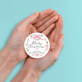 Sticker Rond Icônes de vacances Whimsical avec design vert roug