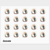 Sticker Rond Icônes Mariages classiques (Feuille)