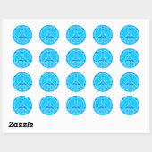 Sticker Rond Icy Blue Peace (Feuille)