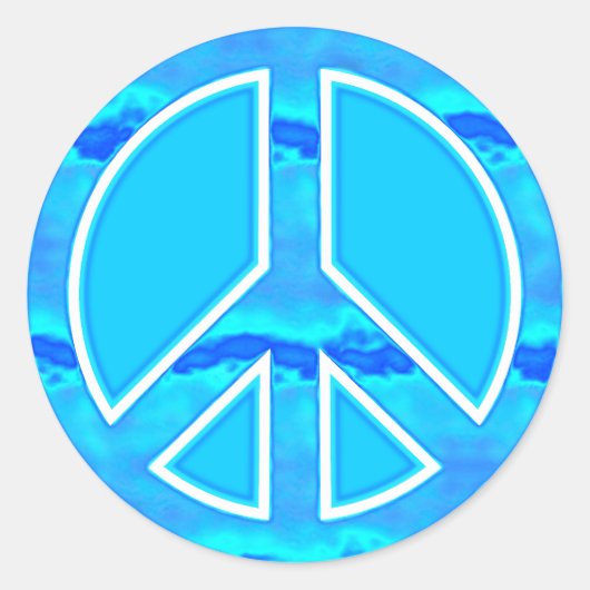 Sticker Rond Icy Blue Peace (Devant)