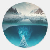 Sticker Rond Icy Mountain View (Devant)