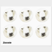 Sticker Rond Icy regard d'un ours polaire (Feuille)