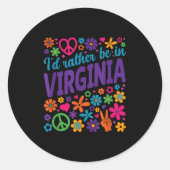Sticker Rond I'd Rather Be In Virginia  (Devant)