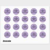 Sticker Rond I'd rather be. your text - purple with black text  (Feuille)