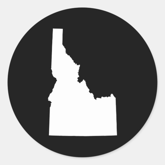 Sticker Rond Idaho en blanc (Devant)