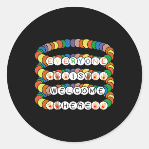 Sticker Rond Idaho Enseignant Tout Le Monde Est Bienvenue Ici A