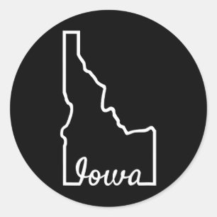 Sticker Rond Idaho Iowa Blague de mélange de géographie drôle É