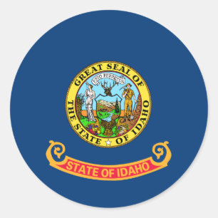 Sticker Rond Idaho State Flag