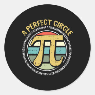 Sticker Rond Idéal Cercle Pi Day Retro Math Symboles Numéro Te