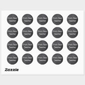 Sticker Rond Idée cadeau Chalkboard Design pour enseignant de p (Feuille)