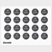 Sticker Rond Idée cadeau conception tableau noir enseignant #1 (Feuille)