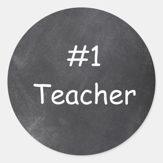 Sticker Rond Idée cadeau conception tableau noir enseignant #1 (Devant)