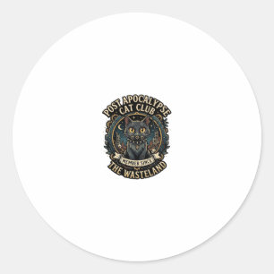 Sticker Rond Idée cadeau pour papa de chat post apocalypse - Po