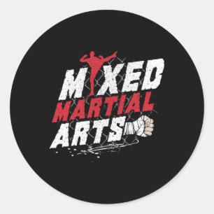 Sticker Rond Idée de cadeau pour amateur de kickboxing Mma Mixe