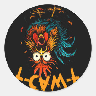 Sticker Rond Idée de cadeaux drôles F-caw-f pour le travail F C