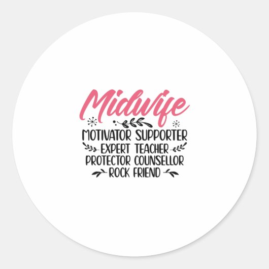 Sticker Rond Idées Cadeaux Midwids | Interfemme obstétricienne (Devant)