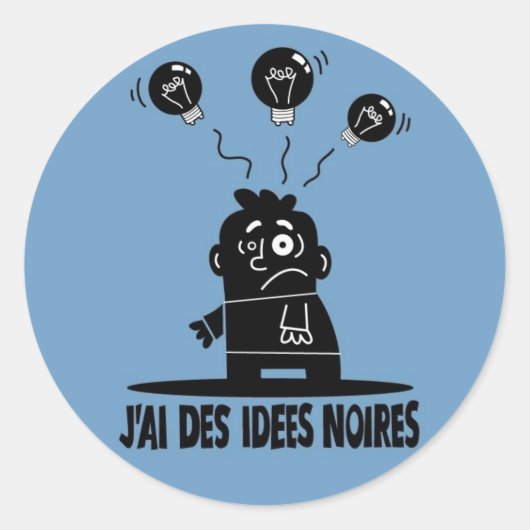 Sticker Rond IdeesNoires (Devant)