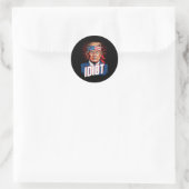 Sticker Rond idiot anti Trump (Sac)