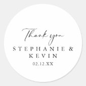 Sticker Rond Idyllique Calligraphie Merci Mariage Faveur (Devant)