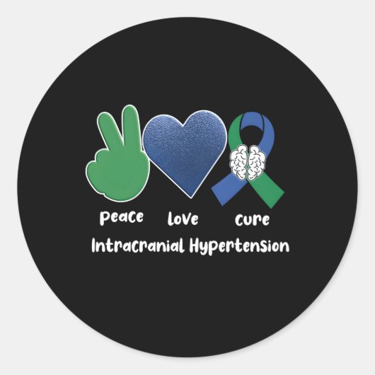 Sticker Rond Iih Warrior Green Ribbon Survivant Pseudotumor Cer (Devant)