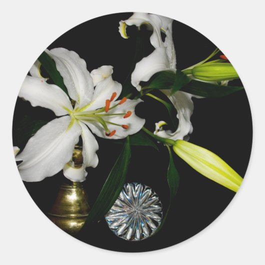 Sticker Rond Iirsh Design - Collection de laiton et de fleurs (Devant)