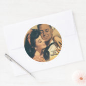 Sticker Rond "Il A Fait Du Bénévolat Pour Le Service Sous-Marin (Enveloppe)