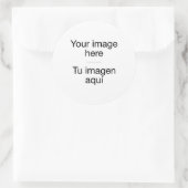Sticker Rond Il crée ta conception personnalisée avec tes (Sac)